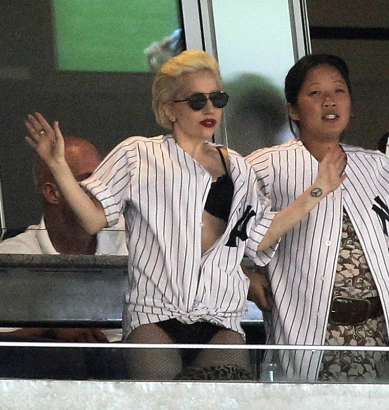 Image: Lady Gaga at Yankees game